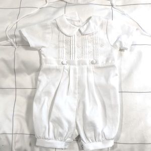 EUC Petit Ami white baptism/christening baby boy outfit. Worn once for an hour!